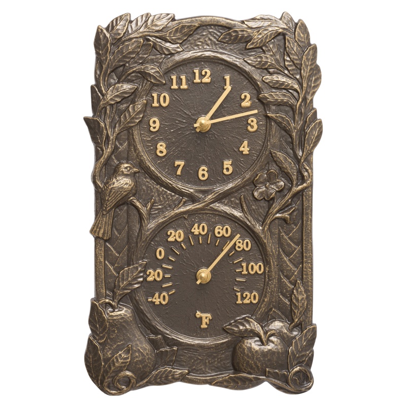Country Cottage Clock and Thermometer Combo