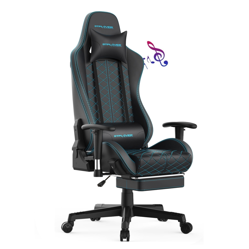 Lucklife Red Gaming Chair Ergonomic Triple Back Support Breathable Leather Reclining Rocking Computer Chair