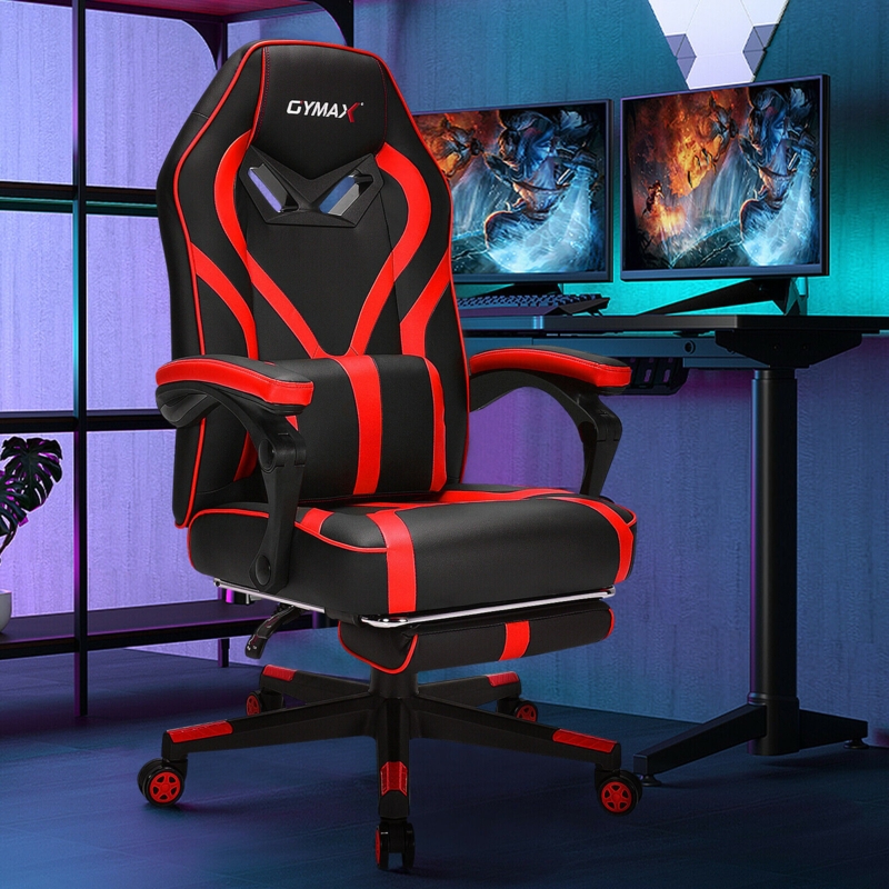 Ergonomic High-Back Gaming Chair with Footrest
