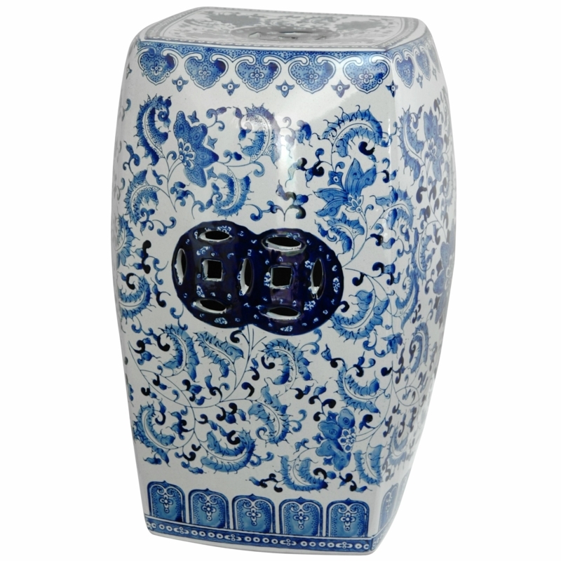 Curved Square Chinese Porcelain Garden Stool
