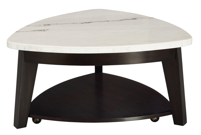Triangular Marble Top Castered Table