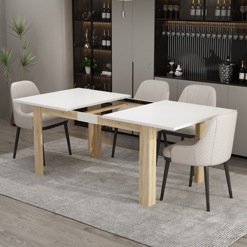 Extendable Faux Wood Dining Table