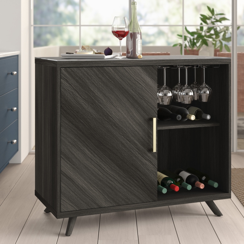 Bar Cabinet with Integrated Refrigerator