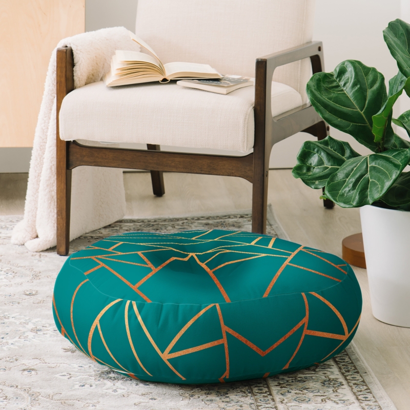Floor Pillow with Woven Polyester Fabric
