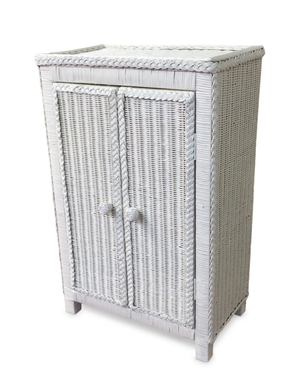 Wicker Accent Cabinet with Shelves