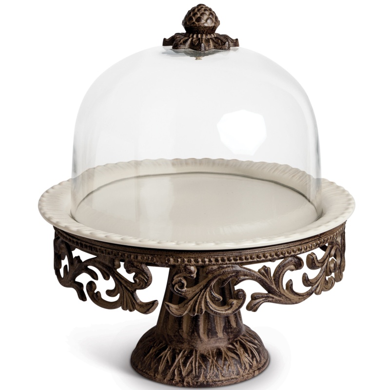 Cake Pedestal with Glass Dome Stand