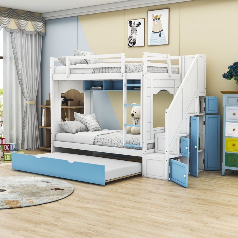 Versatile Bunk Bed with Storage and Ladder