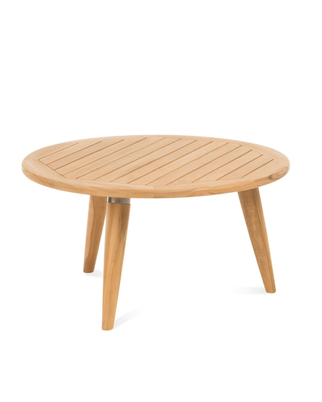 Round Teak Coffee Table with Mid-Century Modern Design