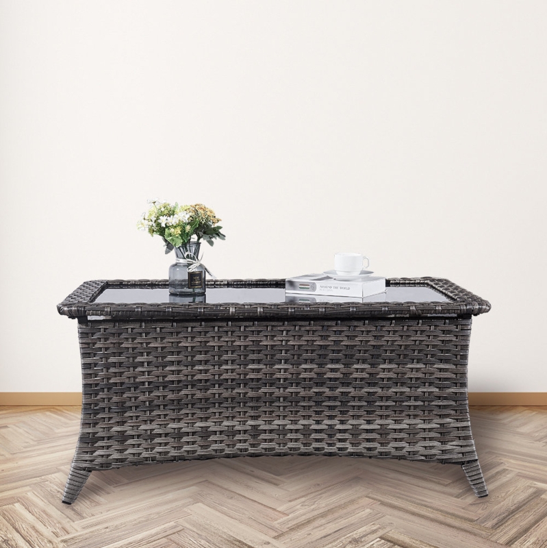 Outdoor Coffee Table with Woven Detail