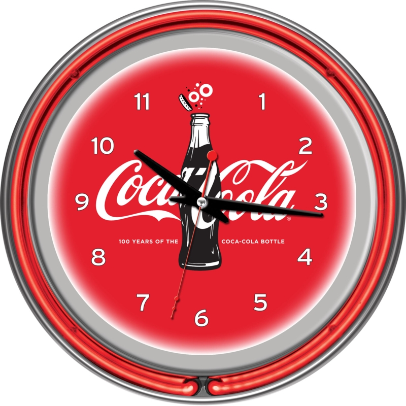 Double Neon Ring Coca-Cola Wall Clock