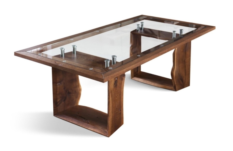 Handmade Beam Wood Dining Table with Metal Legs