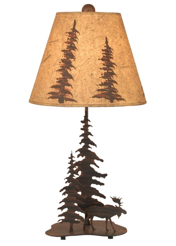 Parchment Shade Table Lamp with Wooden Finial