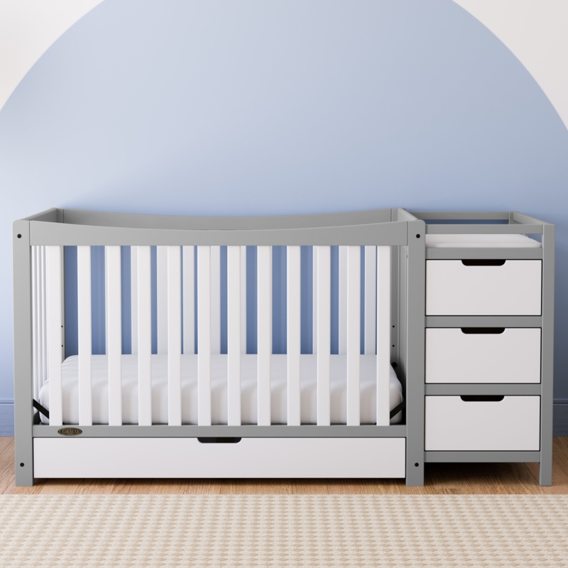 4-in-1 Convertible Crib and Changer with Storage
