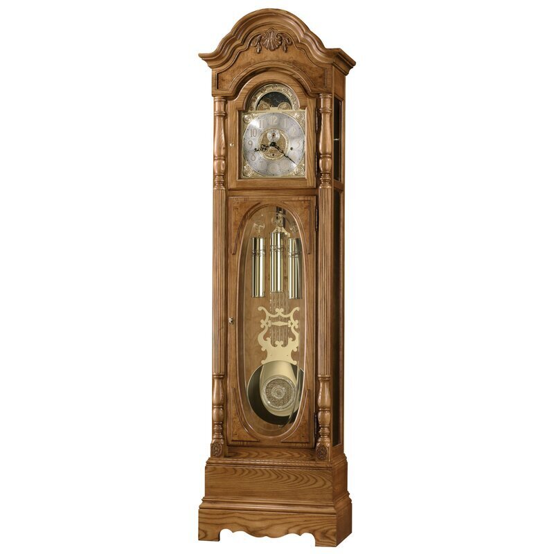 Grandfather Clock With Oval Glass Front