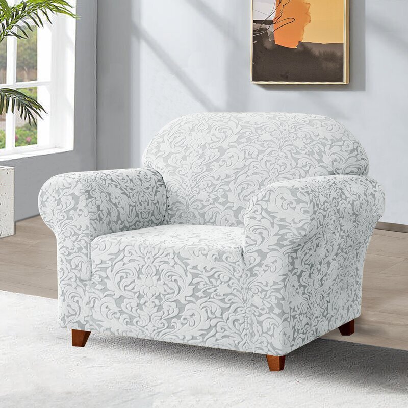 Gray Patterned Slipcovers For Chair