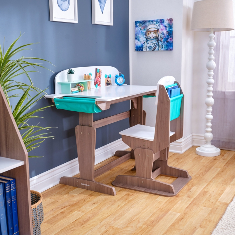 Grow Together Pocket Adjustable Desk with Hutch and Chair