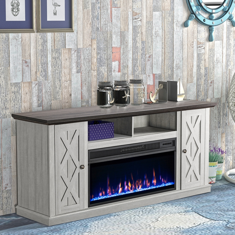 Farmhouse-Style TV Stand & Fireplace