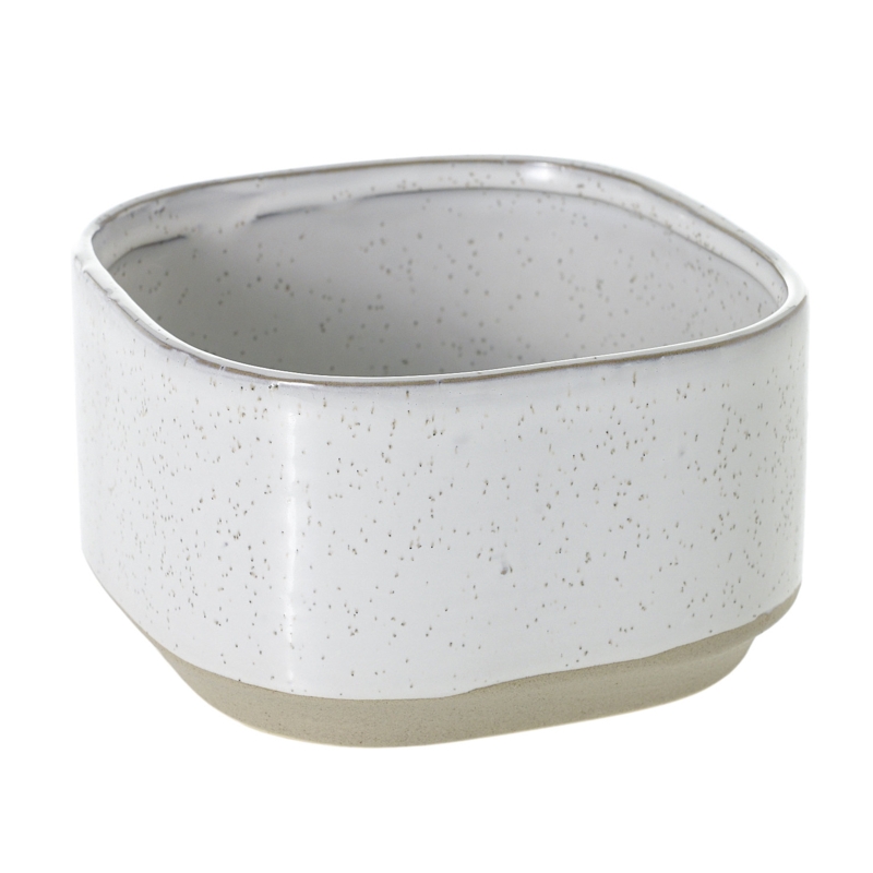 Rounded Square Two-Toned Ceramic Planter