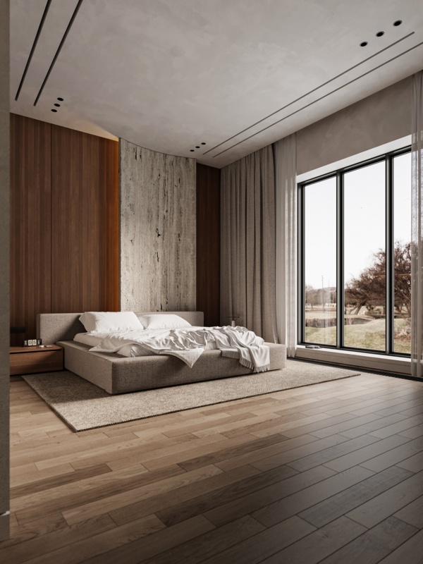 Hang curtains to add texture