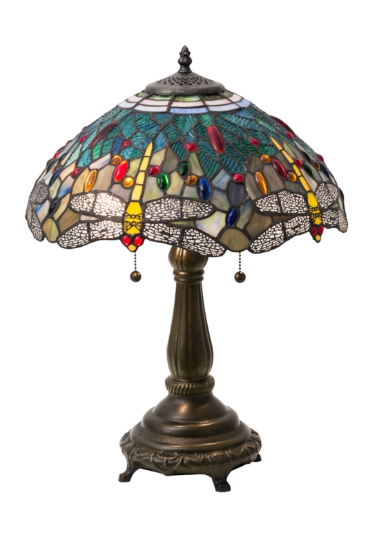 Dragonfly-Inspired Stained Glass Table Lamp