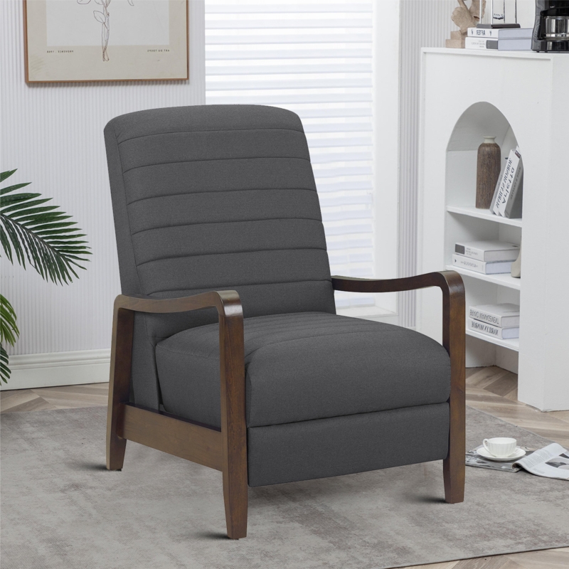 Upholstered Linen Recliner Armchair
