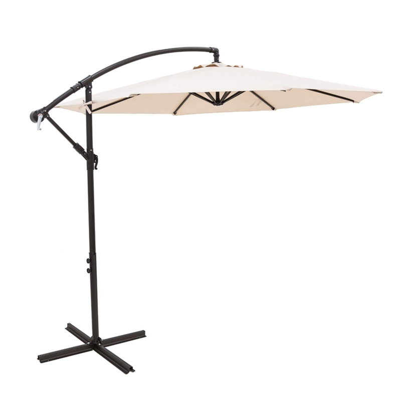 Offset Cantilever Patio Umbrella with Cross Base