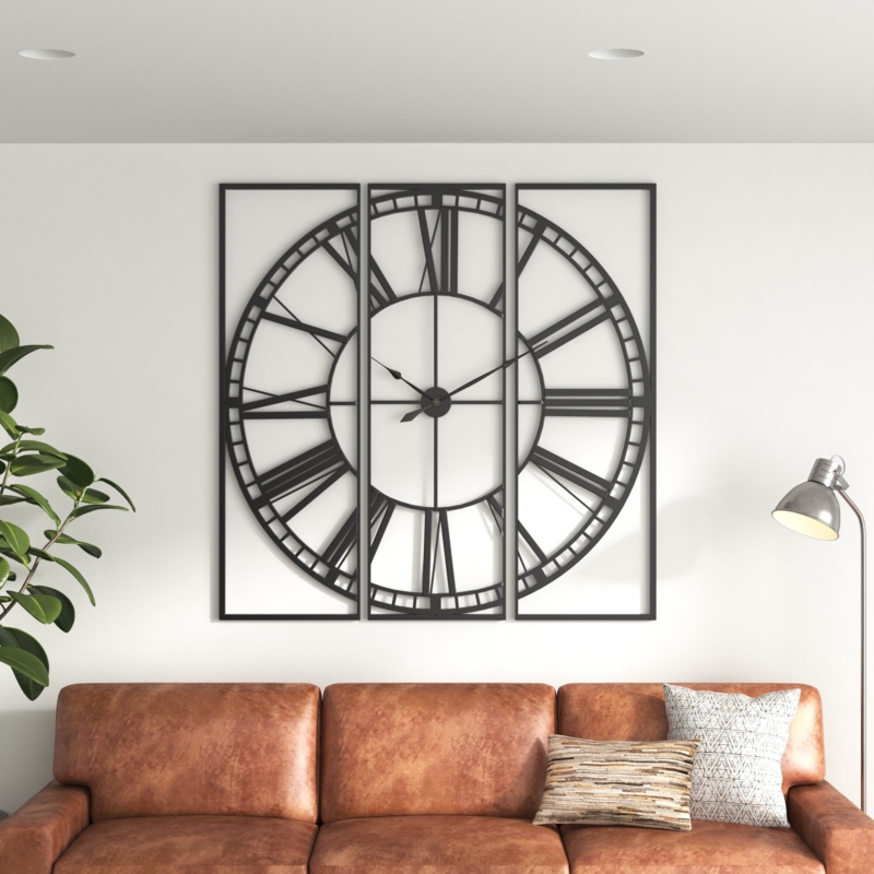 Metal Oversize Wall Clock with Open Face