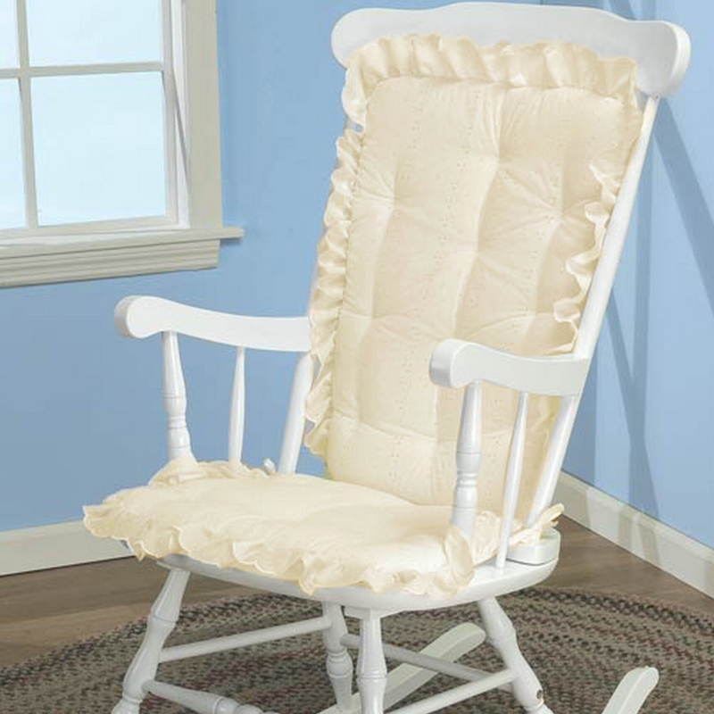 Charming Eyelet Rocking Chair Cushion