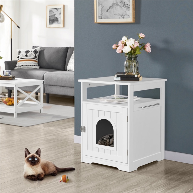 Hartlyn Cat Litter Box Enclosure Lockable Wooden Pet Side Table | Foter