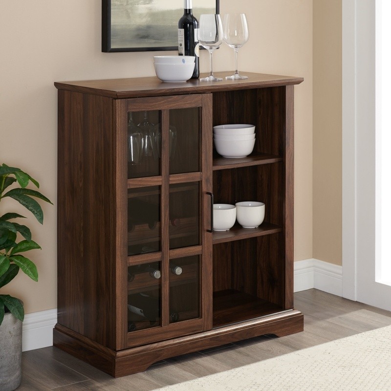 Hartwick Sliding Glass Door Bar with Wine Storage