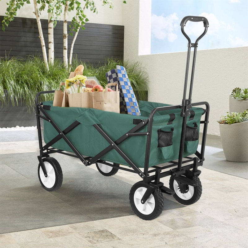 Collapsible Wagon Cart with 360° Rotating Wheels