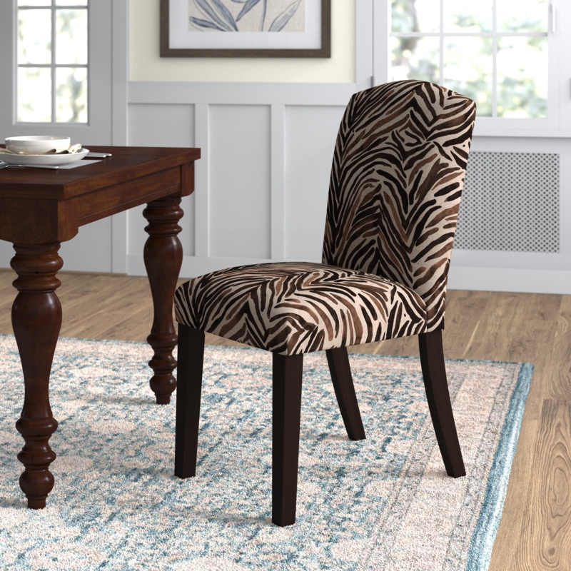 Tailored Upholstered Seat with Washed Zebra Pattern