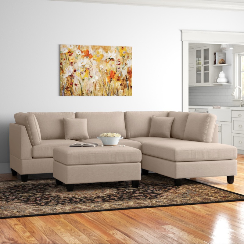 Sectional Sofa with Matching Ottoman Set