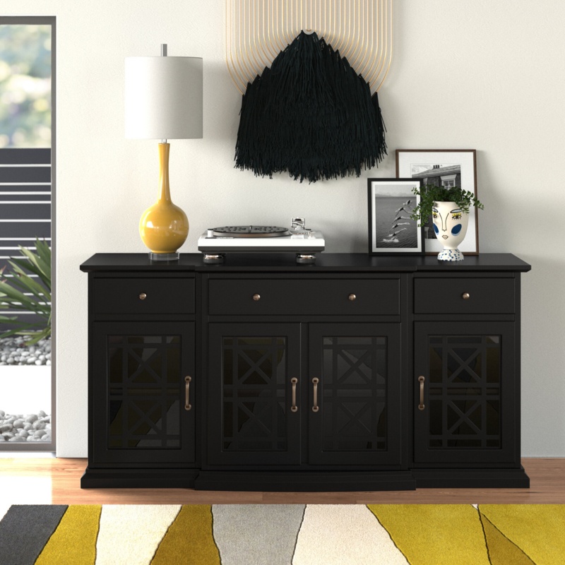 Clean-Lined Sideboard with Glass Fronts