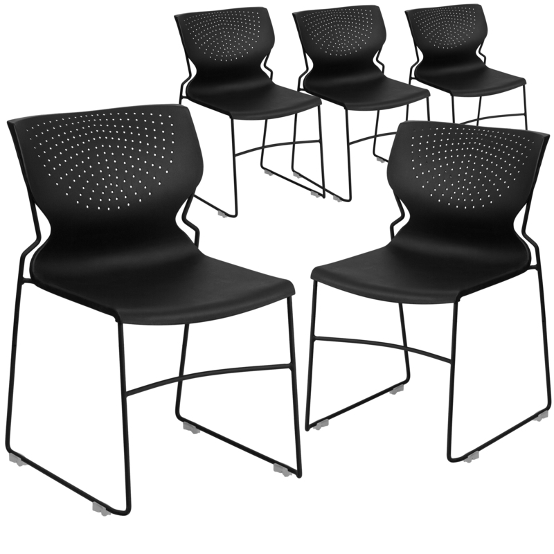 Sled Base Stackable Chairs Set of 5