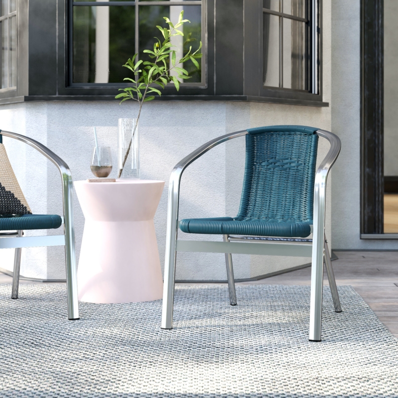 Sling Patio Dining Chairs with Chrome Finish