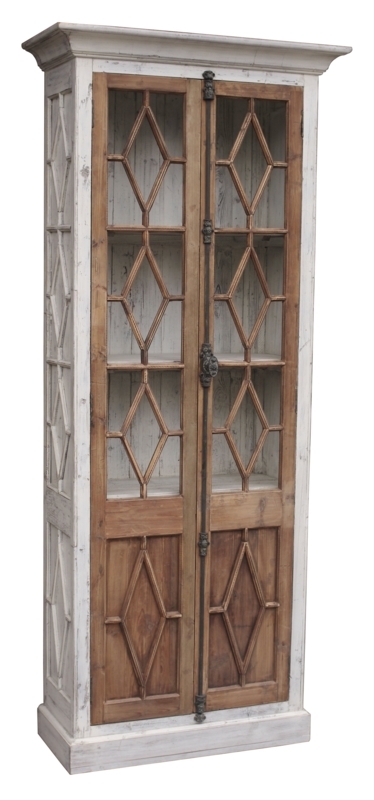 Reclaimed Pine Vitrine with Glass Doors