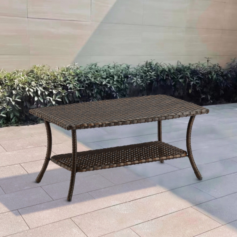 Outdoor Coffee Table with Two-Layer Design