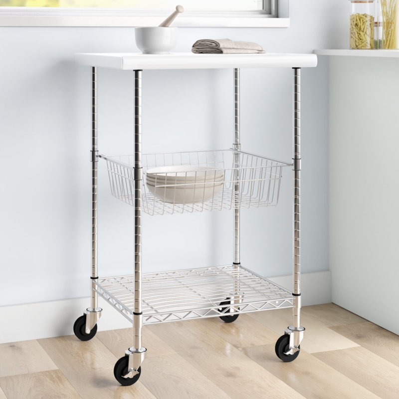 Space-Saving Kitchen Cart with Adjustable Shelves