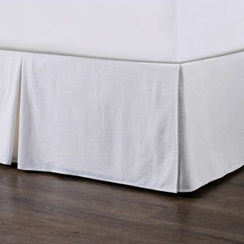 Tailored Linen Bed Skirt with Inverted Kick Pleat