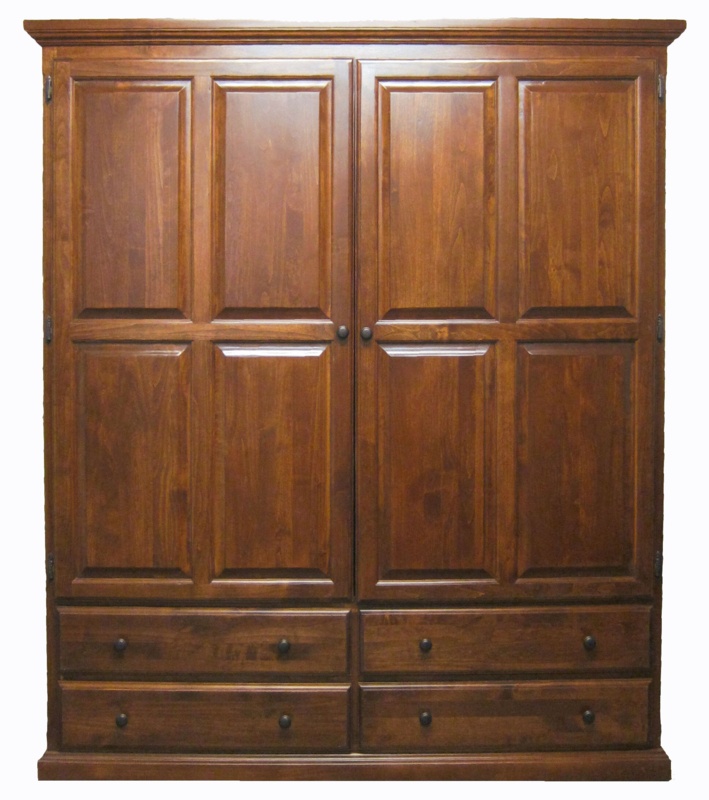 Traditional Wooden Armoire with Crown-Molding Detail