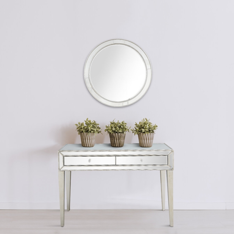 Console with Beveled Accent Mirror