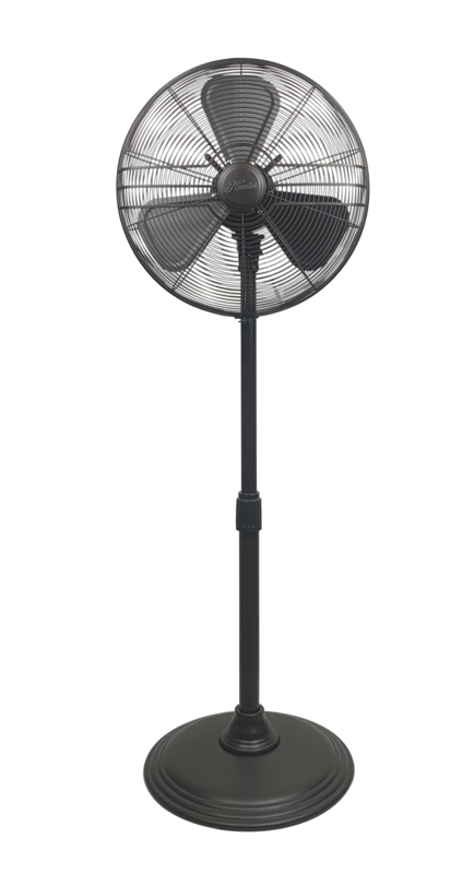 16" Retro Pedestal Stand Fan with Brushed Nickel Finish