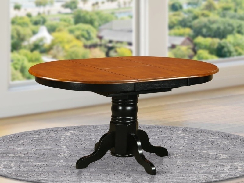 Huse Butterfly Leaf Solid Wood Pedestal Dining Table