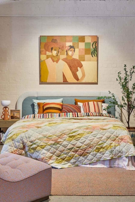 Incorporate a Pop of Color on a Neutral Wall for Interest