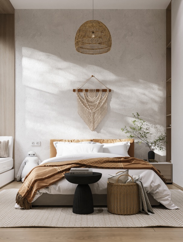 Incorporate texture with a woven wall hanging