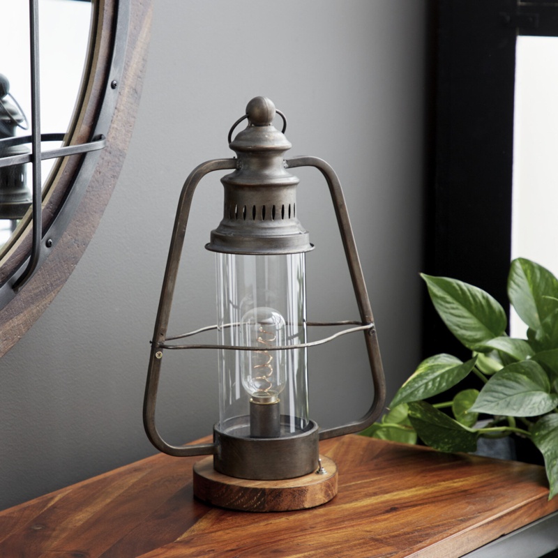Industrial Rust Brown Metal Lantern