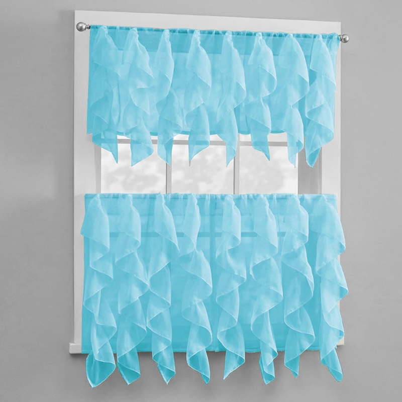 Waterfall Ruffle Window Curtain Set