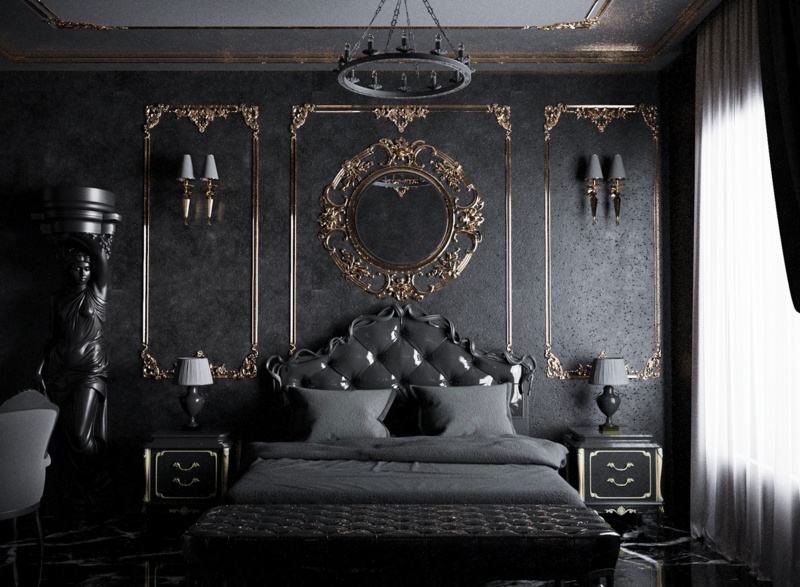 Gothic black deals bed