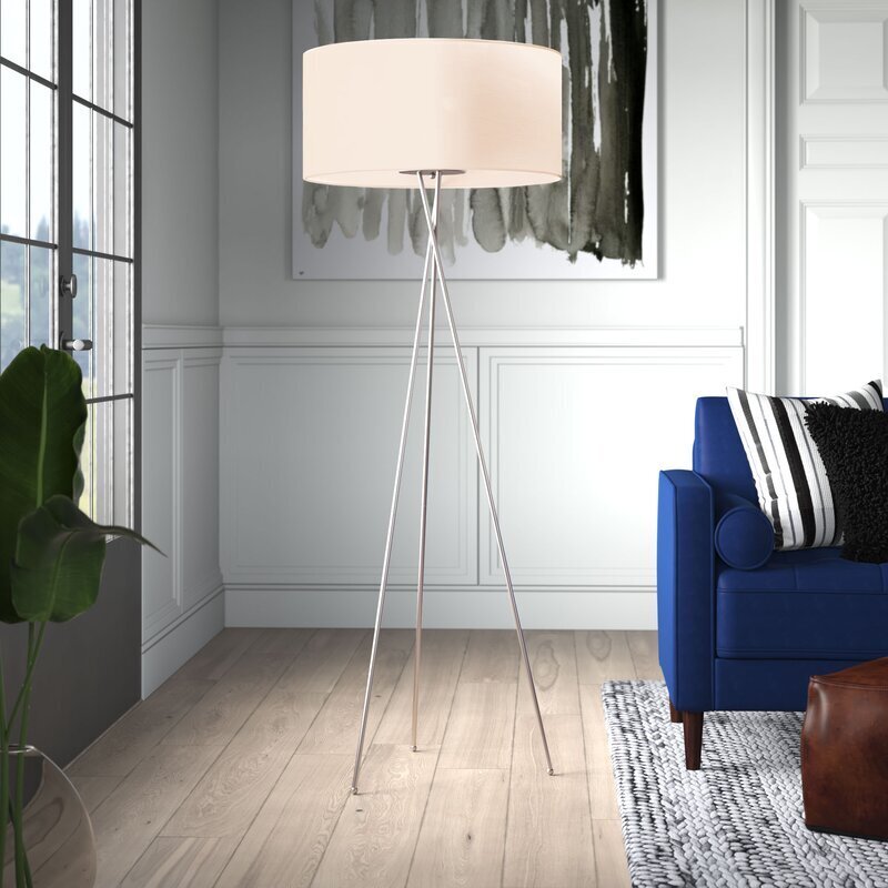Iron Floor Lamp With Fabric Lampshade